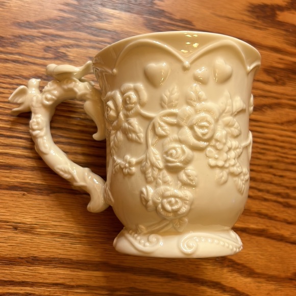 Set of 50th Anniversary Ivory Mugs w/ Birds, Flowers & Hearts by Papel Giftware - Picture 5 of 8